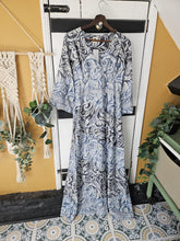 Load image into Gallery viewer, White and Blue Indira Dress UK 12-14