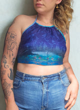 Load image into Gallery viewer, Reversible Repurposed Sari Choli Top UK8-14 www.karmaripon.co.uk