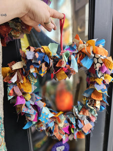 Repurposed Sari Wreaths