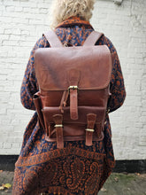 Load image into Gallery viewer, Small Leather Backpack www.indiansummertrading.co.uk