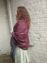 Load image into Gallery viewer, Warm indian shawl with tassels www.karmaripon.co.uk