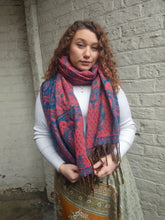 Load image into Gallery viewer, Warm indian shawl with tassels www.karmaripon.co.uk
