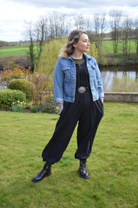 Black dungarees www.indiansummertrading.co.uk
