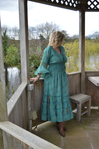 Turquoise Laal Dress Size L UK 14-18