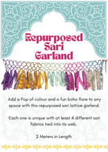 Load image into Gallery viewer, Repurposed Sari Lattice garland www.karmaripon.co.uk