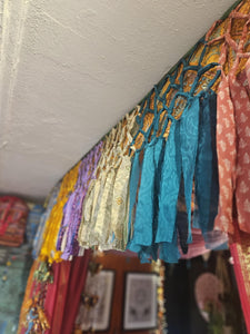 Repurposed Sari Lattice garland www.karmaripon.co.uk