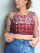 Load image into Gallery viewer, Reversible Repurposed Sari Choli Top UK8-14 www.karmaripon.co.uk
