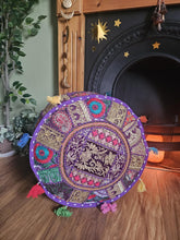 Load image into Gallery viewer, Purple Indian Pouffe
