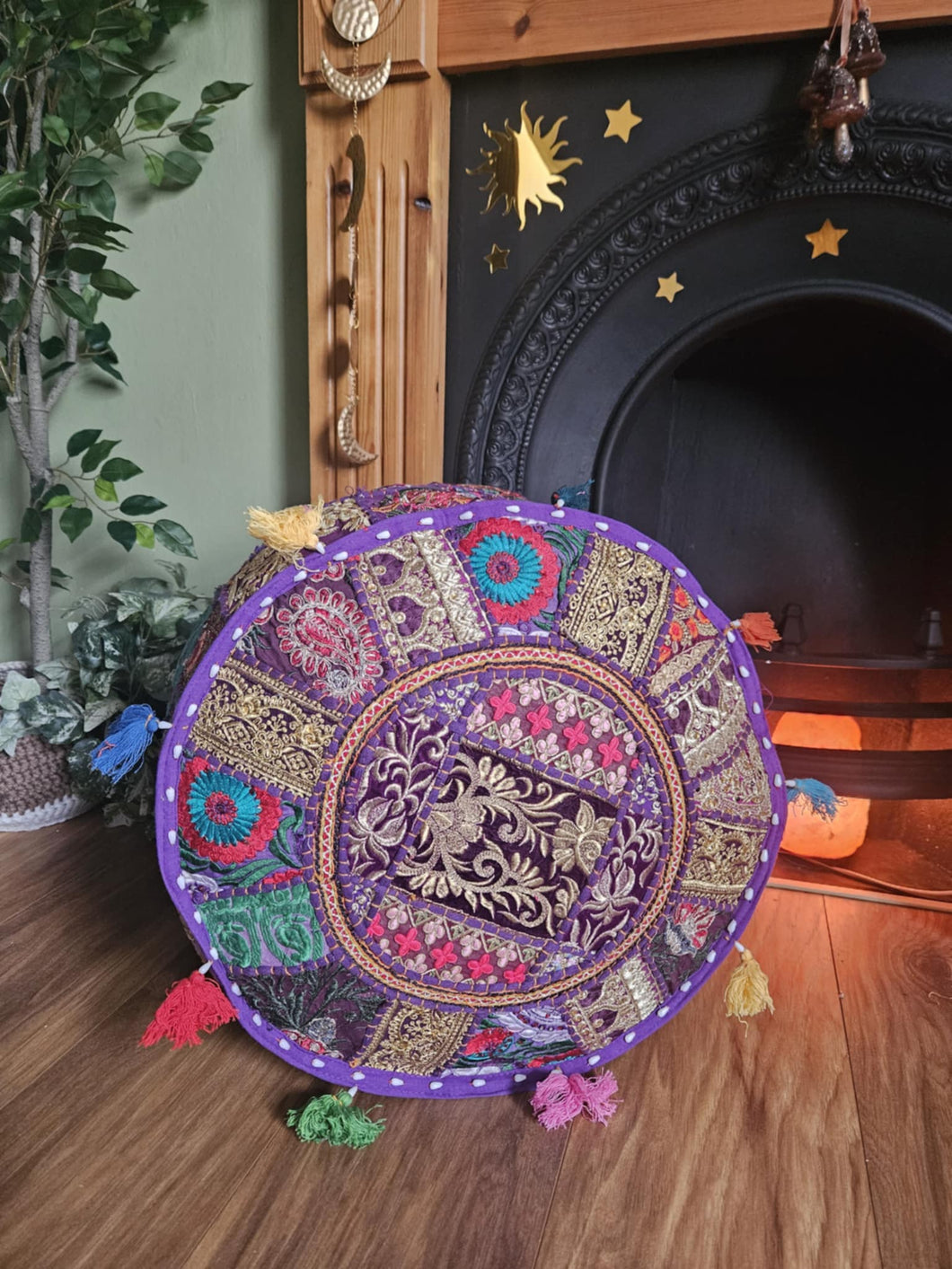 Purple Indian Pouffe