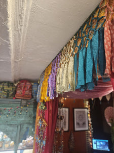 Repurposed Sari Lattice garland www.karmaripon.co.uk