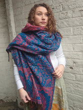Load image into Gallery viewer, Warm indian shawl with tassels www.karmaripon.co.uk