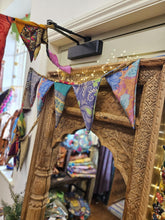 Load image into Gallery viewer, Repurposed sari bunting www.indiansummertrading.co.uk