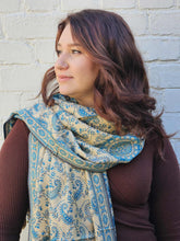 Load image into Gallery viewer, Blue Pashmina Scarf  www.indiansummertrading.co.uk