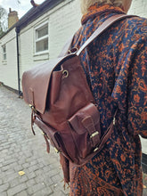 Load image into Gallery viewer, Small Leather Backpack www.indiansummertrading.co.uk