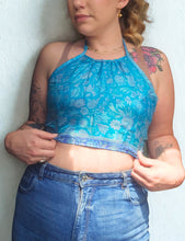 Load image into Gallery viewer, Reversible Repurposed Sari Choli Top UK8-14 www.karmaripon.co.uk