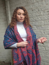 Load image into Gallery viewer, Warm indian shawl with tassels www.karmaripon.co.uk