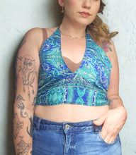 Load image into Gallery viewer, Reversible Repurposed Sari Choli Top UK8-14 www.karmaripon.co.uk