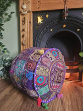 Load image into Gallery viewer, Purple Indian Pouffe